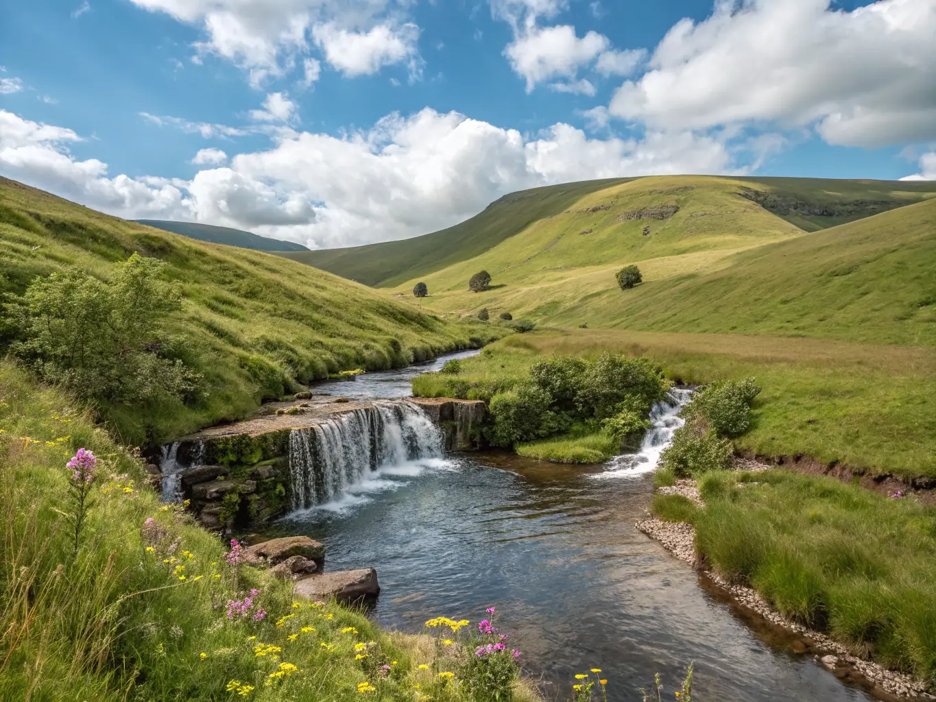 A scenic view of the Lévézou landscape, highlighting the natural beauty and wildlife conservation efforts of ACPR DU LEVEZOU.