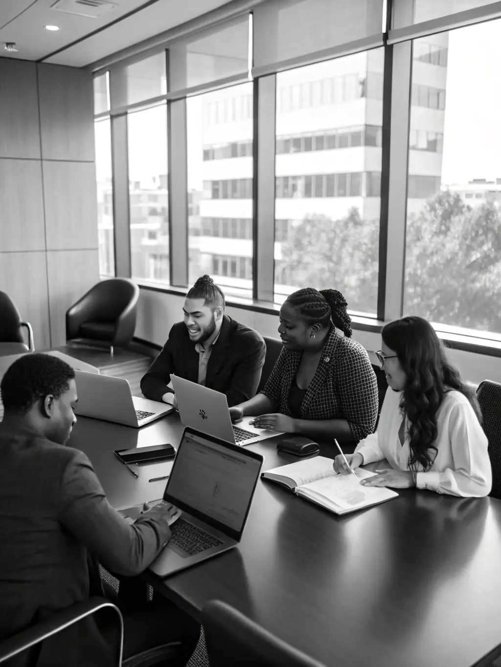 A photo of members attending an annual general meeting, discussing club business and planning future activities.