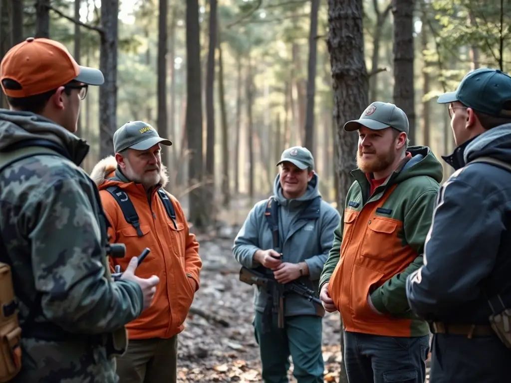 A photo of a hunter participating in a training workshop on wildlife conservation and ethical hunting practices.